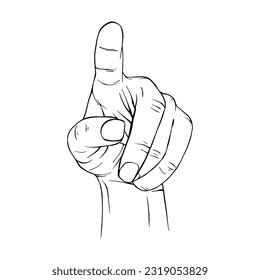 Hand drawn gesture sketch vector illustration line art