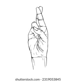 Hand drawn gesture sketch vector illustration line art