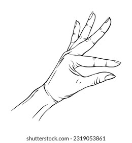 Hand drawn gesture sketch vector illustration line art