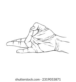 Hand drawn gesture sketch vector illustration line art