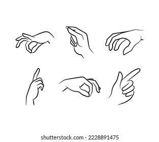 ilustración de gestos de mano dibujados a mano