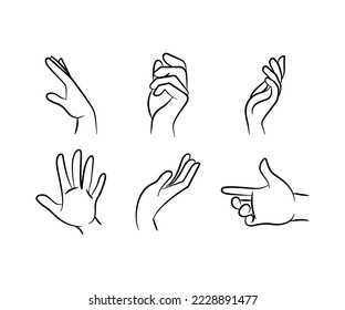 hand drawn hand gestures illustration