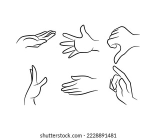handgezeichnete Handgesten-Illustration
