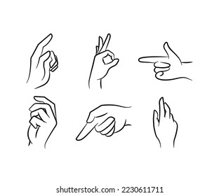 hand drawn hand gestures illustration