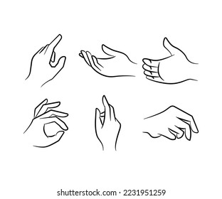 hand drawn hand gestures illustration