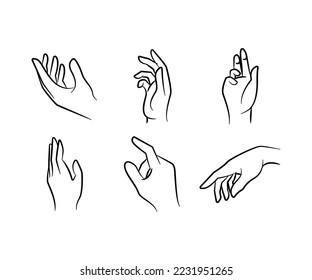 hand drawn hand gestures illustration