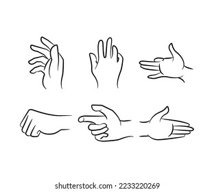 hand drawn hand gestures illustration