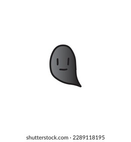 Hand drawn ghost icon isolated on white background,vector illustration eps10