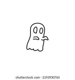 Hand drawn ghost  icon, simple doodle icon