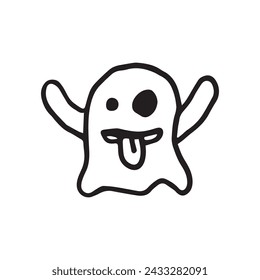 Hand drawn ghost illustration vector symbol