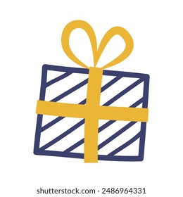 Hand drawn Gift box cute illustration on white