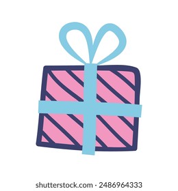 Caja de regalo dibujada a mano ilustración linda en blanco