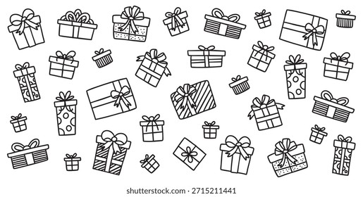 Hand drawn gift box doodle vector illustration