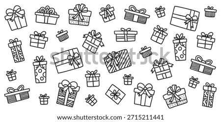 Hand drawn gift box doodle vector illustration
