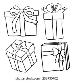 Hand drawn gift boxes