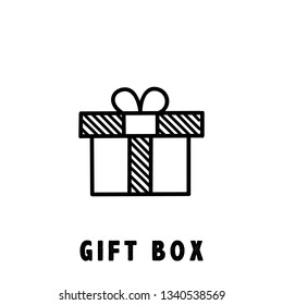 Hand drawn Gift logo icon