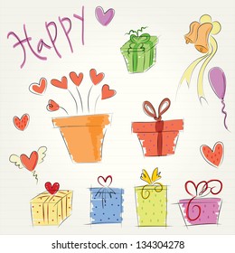 hand drawn with gifts