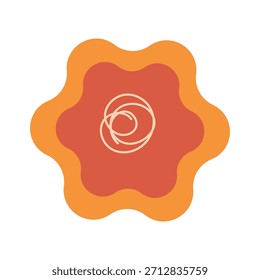 Galletas de jengibre dibujadas a mano en forma de flor floreciente, elemento de decoración de festival de invierno. Icono de Vector a mano alzada de forma de garabato simple aislado sobre fondo blanco