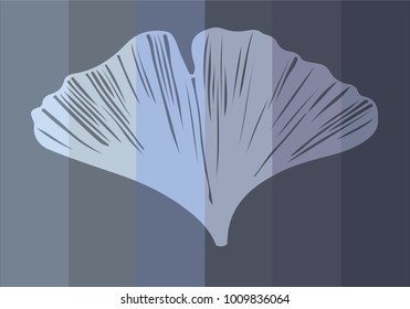Hand drawn ginkgo leaf vector background in a colorful palette