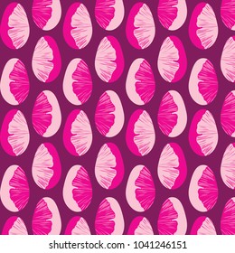 Hand drawn ginkgo leaves pattern in a purple and pink colors palette vector illustration Easter eggs set