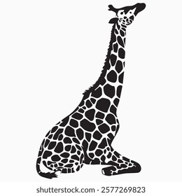 Hand drawn Giraffe animal silhouette