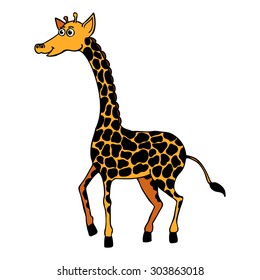 hand drawn giraffe, vector illustration