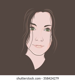 Hand drawn girl.
