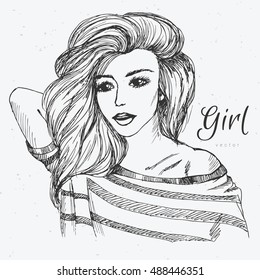 hand drawn girl