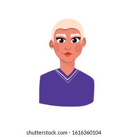 hand drawn girl flat pop art style vector illustration