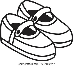 Hand Drawn girls shoes illustration isolated on background