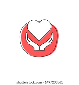 Hand drawn Give Love Support Icon 