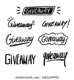 hand drawn giveaway typography text