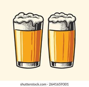Hand Drawn Of Glass Beer