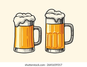 Hand Drawn Of Glass Beer