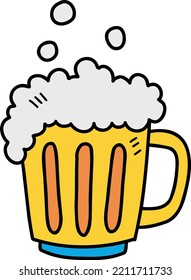 Hand Drawn glass for beer illustration isolated on background