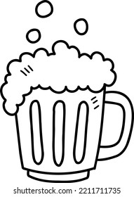 Hand Drawn glass for beer illustration isolated on background