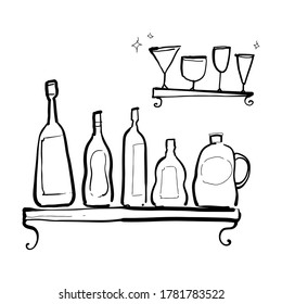 hand drawn of glass bottle