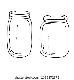 Hand drawn of glass bottle outline, vector illustration.