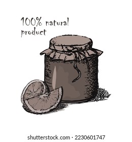 Hand drawn glass jars vector illustration