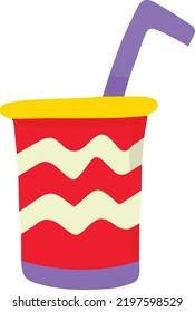 Hand Drawn glass of soft drink illustration isolated on background