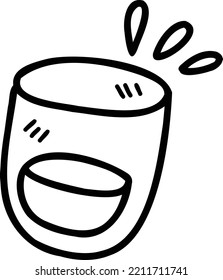 Hand Drawn glass of water filled with water illustration isolated on background
