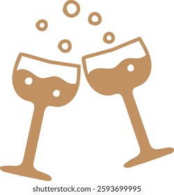 Hand Drawn Glasses With Beverage Vector Illustration