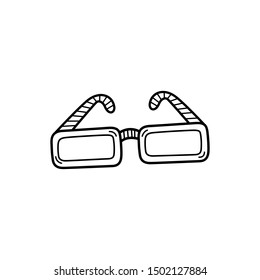 Hand drawn Glasses isolated on a white. Sketch. Vector illustration.