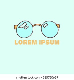 Hand drawn glasses logo