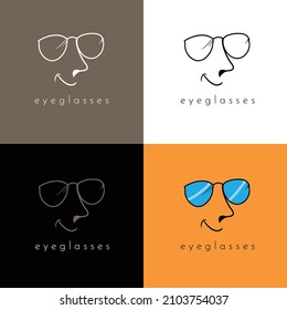 hand drawn glasses logo. Good use for eyewear shop logos, companies, flyers, t-shirts, etc.