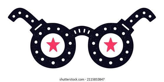 Impresión retro de gafas dibujadas a mano.