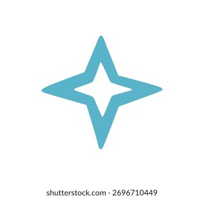 Handgezeichnetes Glitzer-funkelndes Sternsymbol. Doodle Kristallfleckenform. Blaues Punktsymbol skizzieren. Doodle Funken Form Symbol Design-Element. Vektorgrafik auf weißem Hintergrund.