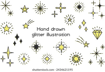 Hand drawn glitter. Vector illustration