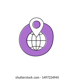 Hand drawn Global  Location Icon