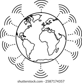 Hand drawn Global Wi-Fi Connection Symbol